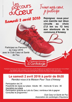 Les parcours du coeur 2 avril 2016